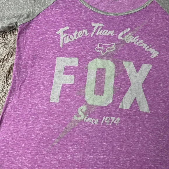 Fox Racing Women’s Resolve Raglan Tee Short Sleeve T-Shirt Lilac New - Picture 3 of 16